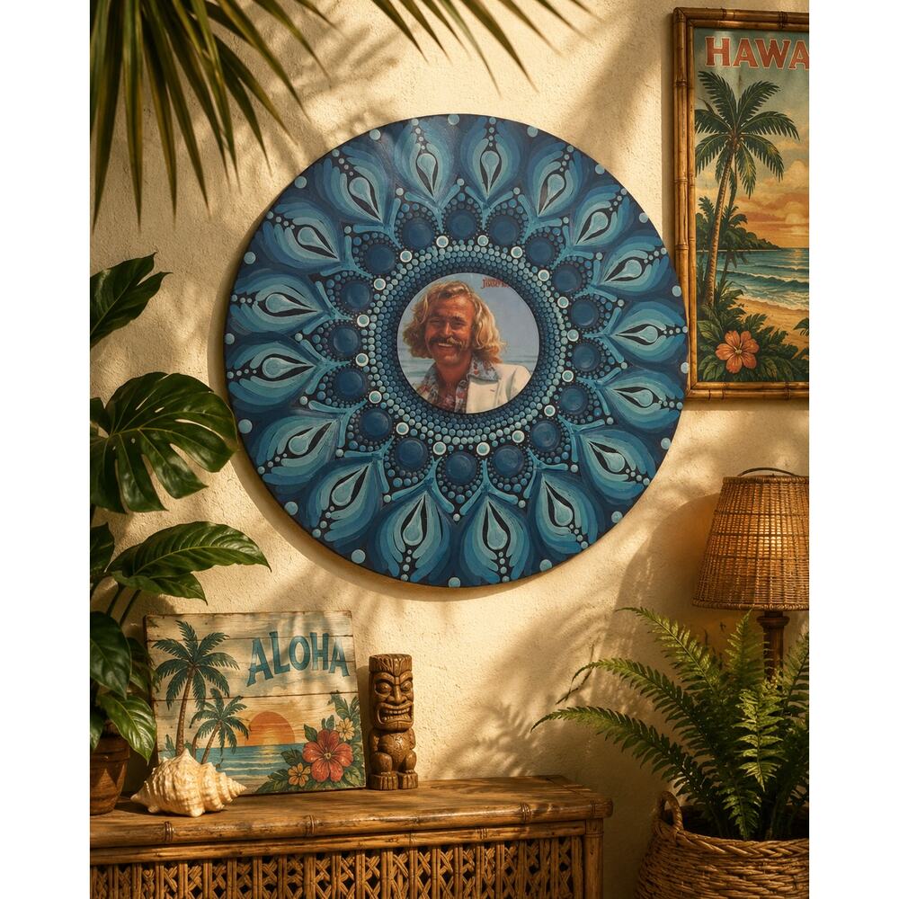 10” Jimmy Buffett Vinyl Record Wall Art Tropical Mandala Decor